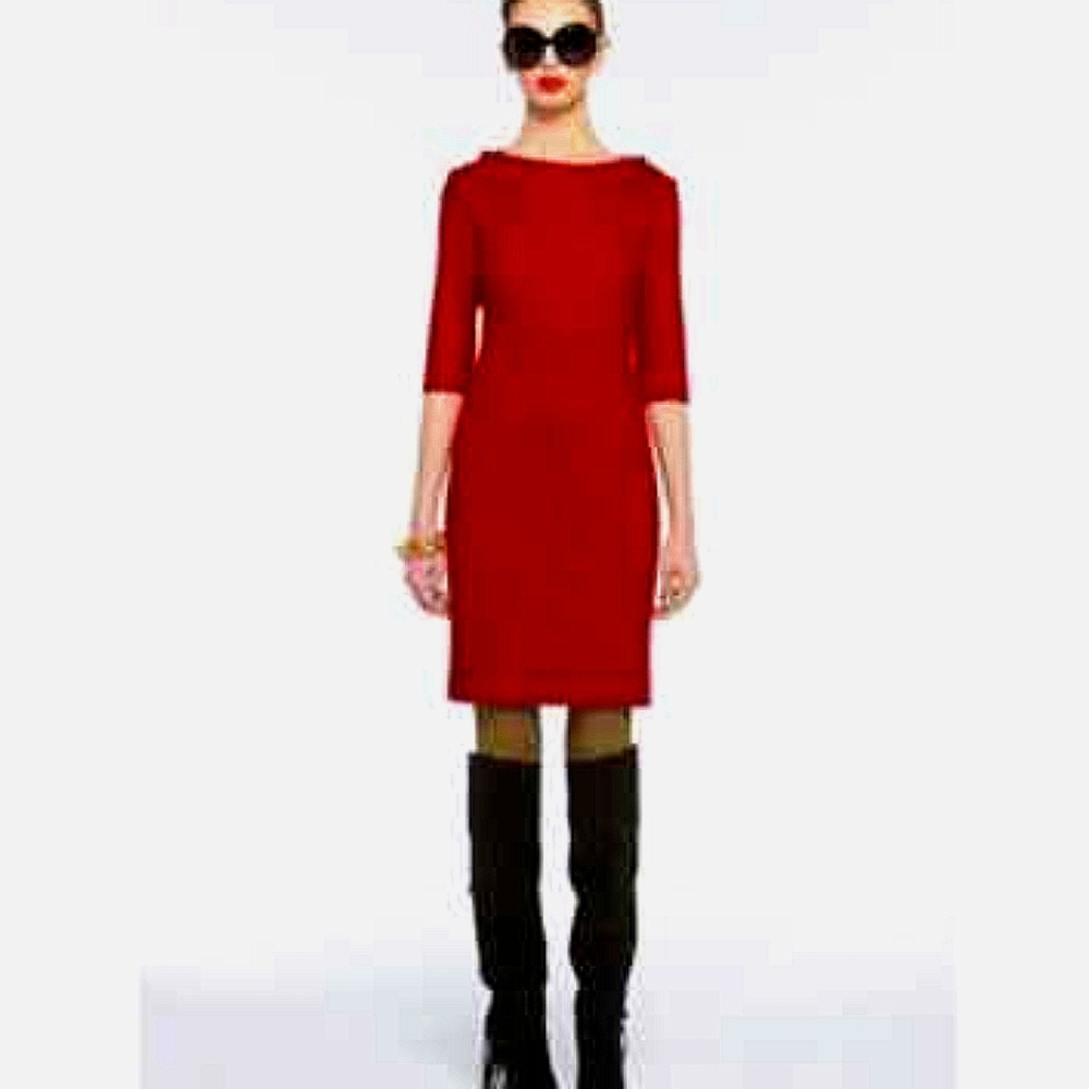 DVF Thandi Wool Jersey Boat Neck Sheath Dress